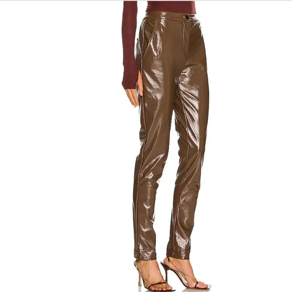 ALIX NYC Faux Patent Leather Loring Pant Acorn Size 6 NWT - Picture 4 of 11